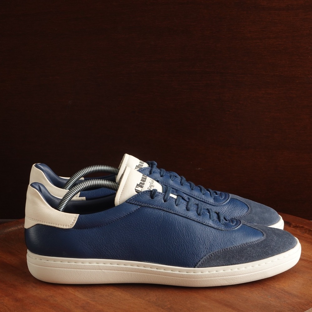 Church's Sneakers Mens SZ UK 10 US 11 Blue Boland 2 Deerskin Leather Modern Shoe